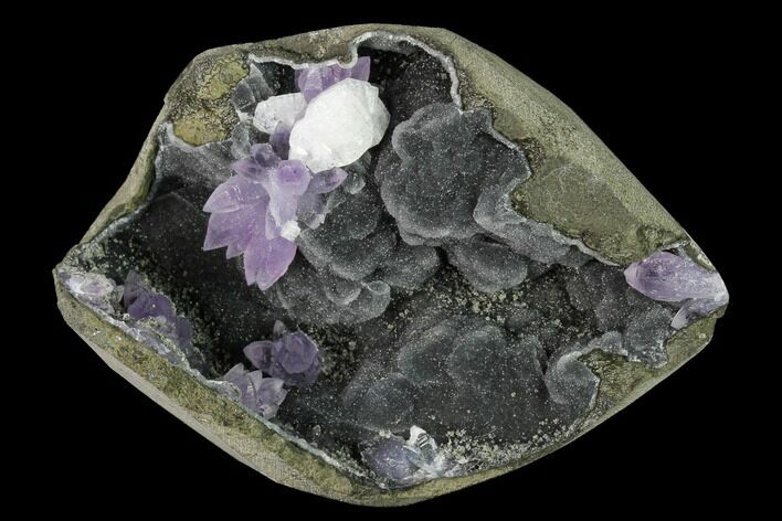 Amethyst Crystals on Sparkling Quartz Chalcedony - India #168764
